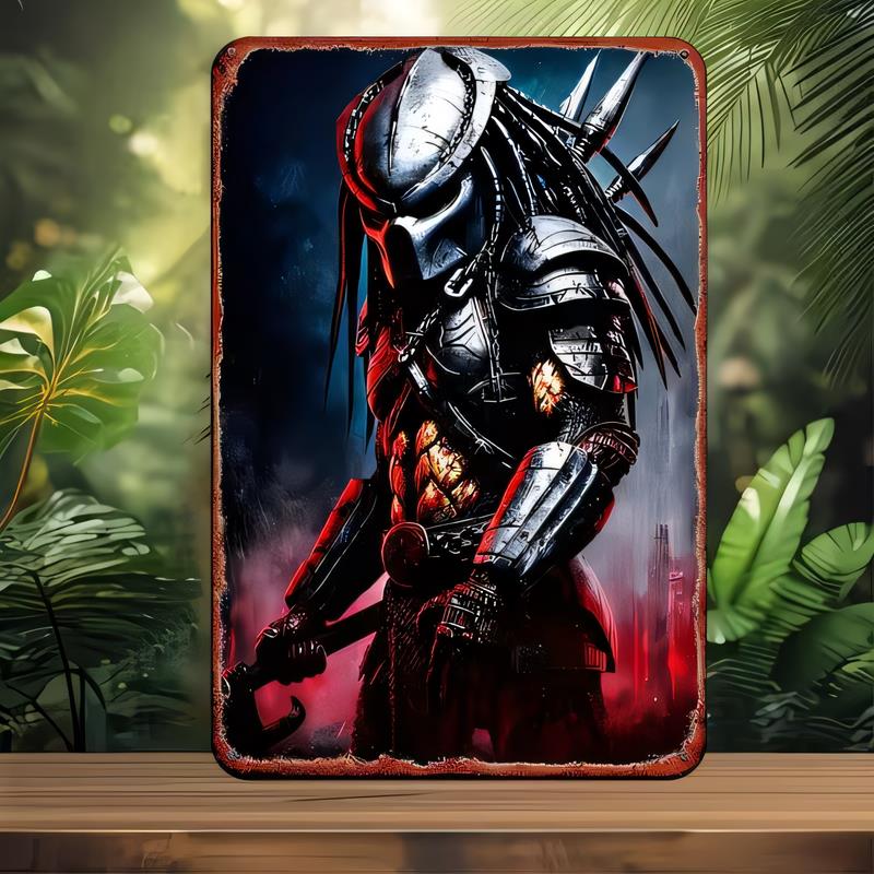 Vintage Collectible Plates - Papan Tanda Logam Bertema Predator Klasik