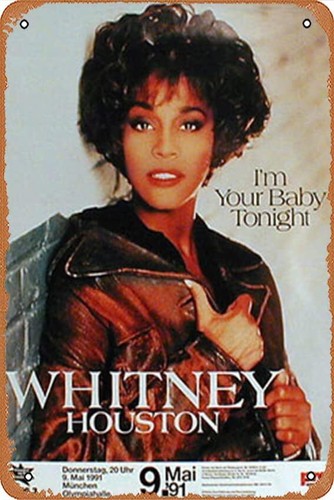 Vintage Collectible Plates - w1,Houston, Poster Konser Whitney Poster Retro