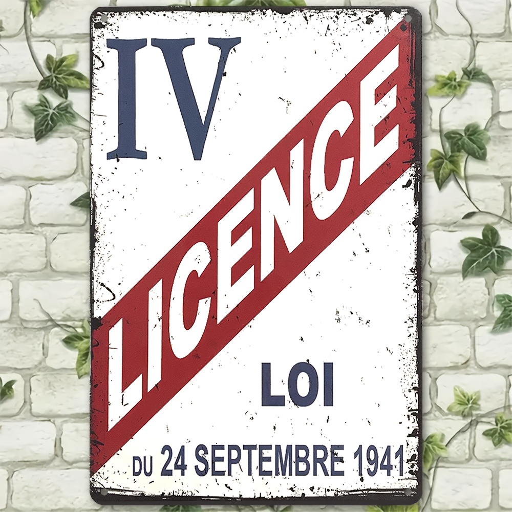Vintage Collectible Plates - Papan Logam Vintage 1941 License IV