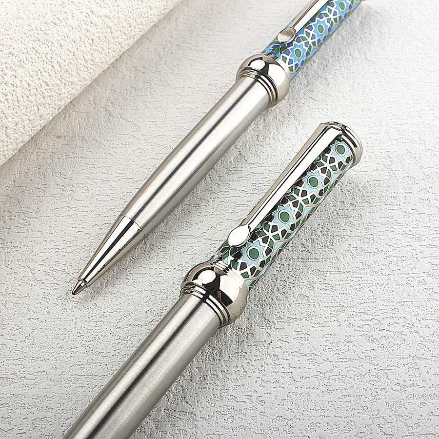 Pena Bola Logam dengan Motif B - Vintage Collectible Pens ulasan dan harga
